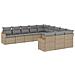 Set Divani Da Giardino 11 Pz Con Cuscini Beige In Polyrattan - Foto miniatura 2