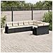 Set Divani Da Giardino 9 Pz Con Cuscini Nero In Polyrattan - Foto miniatura 3