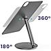 Ipad Pro 11' 2024 2025 Supporto Da Tavolo In Alluminio Ruotabile A 360°, Grigio - Foto miniatura 3