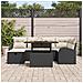 Set Divano da Giardino 7 Pezzi con Cuscini Rattan Polimerico Nero, Divano da Giardino 2 Posti con Storage & Cuscini Rattan Polimerico Nero - Foto miniatura 3