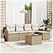 Set Divano Giardino 6 Pezzi con Cuscini Rattan Polipropilene Marrone, Divano Giardino 2 Posti con Cuscini Rattan Polipropilene Beige - Foto miniatura 2