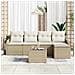 Set Divano Giardino 6 Pezzi con Cuscini Rattan Polipropilene Marrone, Divano Giardino 2 Posti con Cuscini Rattan Polipropilene Beige - Foto miniatura 3