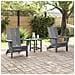 Sedie Adirondack Pieghevoli  2 pcs Grigio Chiaro 74.5x80.5x90 cm HDPE, Sedia Adirondack Pieghevole  Grigio Chiaro 74.5x80.5x90 cm HDPE - Foto miniatura 3