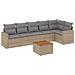 Set Divano da Giardino 7 pz con Cuscini Beige Misto Polyrattan - Foto miniatura 1