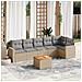 Set Divano da Giardino 7 pz con Cuscini Beige Misto Polyrattan - Foto miniatura 2