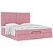 Struttura Letto Pouf con Materassi Rosa 160x200 cm Velluto - Foto miniatura 5
