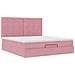 Struttura Letto Pouf con Materassi Rosa 160x200 cm Velluto - Foto miniatura 6