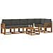 Set di divani da esterno con cuscino 7 pcs Naturale e Antracite - Foto miniatura 3
