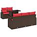 Set Divano da Giardino 6 pcs Marrone Rattan in Polipropilene - Foto miniatura 1