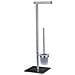 Piantana In Acciaio Inox Con Base In Vetro, 23,5x20xh. 69 Cm - Foto miniatura 1