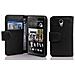 Custodia Compatibile Con Htc Desire 700 In Nero Ossido - Coperchio Protettivo In Ecopelle Testurizzata E Tasca Per Carte Di Credito - Foto miniatura 1