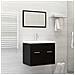 Set Mobili Da Bagno 2 Pz Nero In Truciolato - Foto miniatura 2