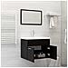 Set Mobili Da Bagno 2 Pz Nero In Truciolato - Foto miniatura 9