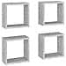 Mensole Parete a Cubo 4 pz Grigio Cemento 30x15x30 cm - Foto miniatura 2