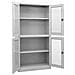 Armadio per Ufficio Grigio Chiaro 90x40x180 cm Acciaio e Vetro - Foto miniatura 3