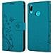 Custodia Compatibile Con Honor 10 Lite /p Smart 2019 In Blu Fiore - Coperchio Protettivo In Design Floreale Con Chiusura Magnetica, Funzione Stand E Slot Per Carte - Foto miniatura 8