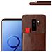 Custodia Compatibile Con Samsung Galaxy S9 Plus In Marrone Rovere - Coperchio Protettivo In Silicone Tpu E Copertura In Finta Pelle, Con Scomparto E Slot Per Carte Di Credito Estraibili - Foto miniatura 5