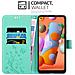 Cadorabo Custodia Compatibile Con Samsung Galaxy A11 / M11 In Turchese Fiore - Coperchio Protettivo In Design Floreale Con Chiusura Magnetica, Funzione Stand E Slot Per Carte - Foto miniatura 2