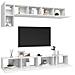 Set Mobili Porta TV 5 pz Bianco in Legno Multistrato - Foto miniatura 4