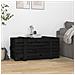 Contenitore Portaoggetti Nero 91x40,5x42 Cm Legno Massello Pino - Foto miniatura 3