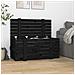 Contenitore Portaoggetti Nero 91x40,5x42 Cm Legno Massello Pino - Foto miniatura 1