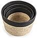 Set Di 3 Cestini Nati In Fibra Naturale E Carta, Nero /beige - Foto miniatura 4