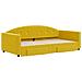 Divano Letto Estraibile Con Cassetti Giallo 100x200cm Velluto - Foto miniatura 3