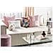 Set Di 2 Cuscini Millet Velluto A Coste 43 X 43 Cm Rosa Trama Geometrica - Foto miniatura 1