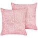 Set Di 2 Cuscini Millet Velluto A Coste 43 X 43 Cm Rosa Trama Geometrica - Foto miniatura 4