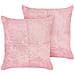 Set Di 2 Cuscini Millet Velluto A Coste 43 X 43 Cm Rosa Trama Geometrica - Foto miniatura 8