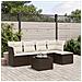 Set Divano Da Giardino 6 Pz Con Cuscini Marrone In Polyrattan - Foto miniatura 1