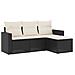Set Divani da Giardino 4 pz con Cuscini Nero in Polyrattan - Foto miniatura 1
