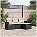 Set Divani da Giardino 4 pz con Cuscini Nero in Polyrattan - Foto miniatura 2