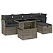 Set Divano da Giardino 6 pz con Cuscini Grigio in Polyrattan - Foto miniatura 1