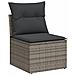 Set Divano da Giardino 6 pz con Cuscini Grigio in Polyrattan - Foto miniatura 4