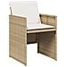 Set da Pranzo da Giardino 17 pz con Cuscini Beige in Polyrattan - Foto miniatura 4
