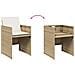 Set da Pranzo da Giardino 17 pz con Cuscini Beige in Polyrattan - Foto miniatura 5
