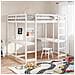Letto Soppalco Scrivania e Scala Bianco 160x200cm Massello Pino - Foto miniatura 2