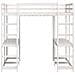 Letto Soppalco Scrivania e Scala Bianco 160x200cm Massello Pino - Foto miniatura 5