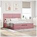 Struttura Letto Pouf con Materassi Rosa 160x200 cm Velluto - Foto miniatura 3
