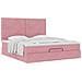 Struttura Letto Pouf con Materassi Rosa 160x200 cm Velluto - Foto miniatura 5