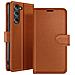 Custodia A Portafoglio Per Galaxy S23 Con Funzione Di Supporto E Linguetta Magnetica, Marrone - Foto miniatura 1