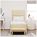 Letto a molle con materasso Crema 100 x 200 cm Tessuto - Foto miniatura 5