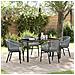 Set da Pranzo per Giardino 5 pcs Grigio Poly Rattan - Foto miniatura 2