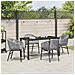 Set da Pranzo per Giardino 5 pcs Grigio Poly Rattan - Foto miniatura 4