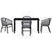 Set da Pranzo per Giardino 5 pcs Grigio Poly Rattan - Foto miniatura 7