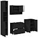 Set di mobili per il bagno 4 pcs Nero 30 x 35 x 192 cm - Foto miniatura 1
