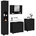 Set di mobili per il bagno 4 pcs Nero 30 x 35 x 192 cm - Foto miniatura 3