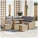 Set Divano da Giardino con cuscino 8 pcs Beige e Grigio Chiaro - Foto miniatura 2