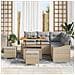 Set Divano da Giardino con cuscino 8 pcs Beige e Grigio Chiaro - Foto miniatura 3
